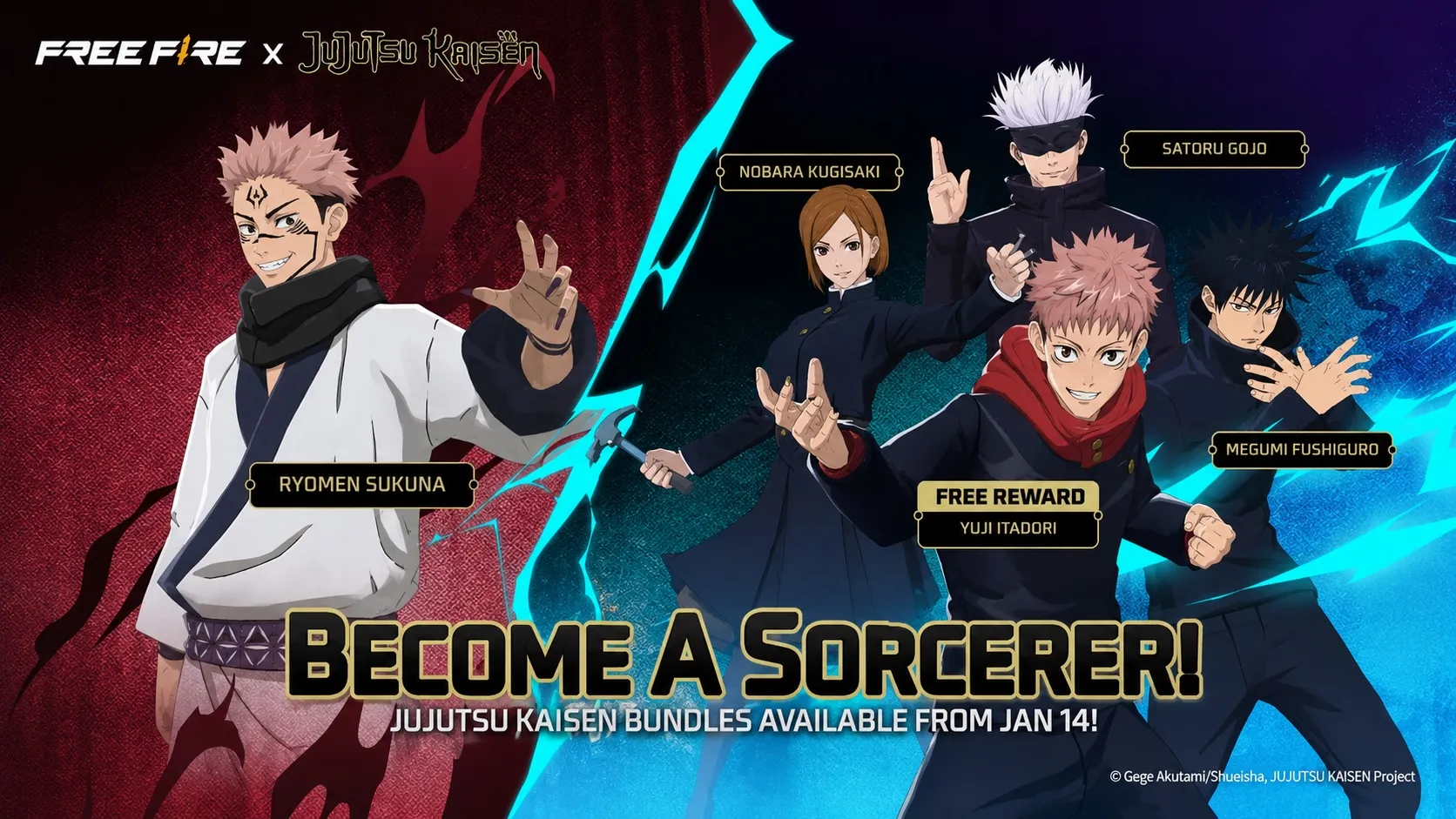 Free Fire Hợp Tác Với Jujutsu Kaisen: Màn Collab Anime Cực Hot Của 2026